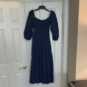 RHODE Deep Blue Long Sleeve Dress